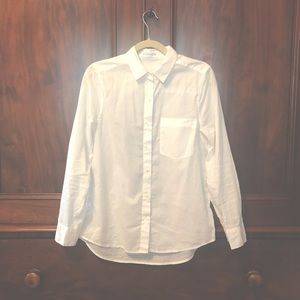 everlane | white button down blouse | Small Petite